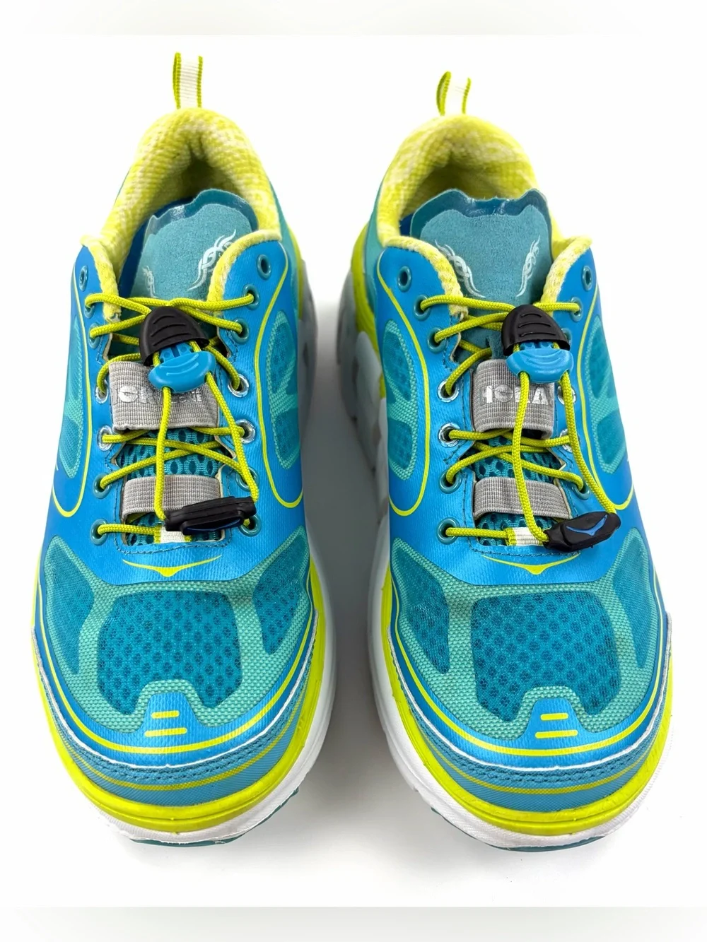 HOKA ONE ONE Conquest Women’s 6.5 Blue Lime Max Cushion Running Shoes EU 38